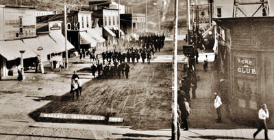 Federal Troops occupied Wallace during the first mining war in 1892