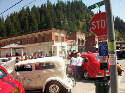 west Cedar Street during the 2012 Depot Day Car Show in Wallace Idaho