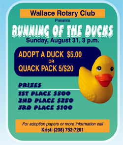 Wallace Rotary Club presents the Running of the Ducks